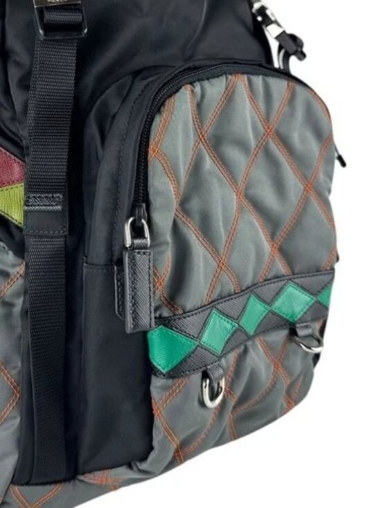 Auth PRADA Backpack Black/Multicolor Nylon/Leather - z9824 main image 11